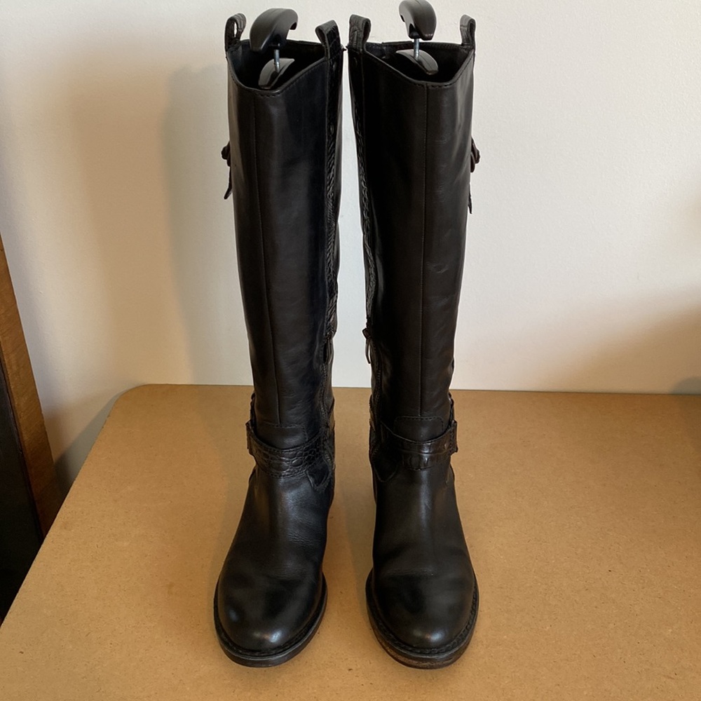 Vince Camuto Fantastic Tall Black Leather Riding Boots. Size 6.5/EU36.5 - Picture 2 of 10